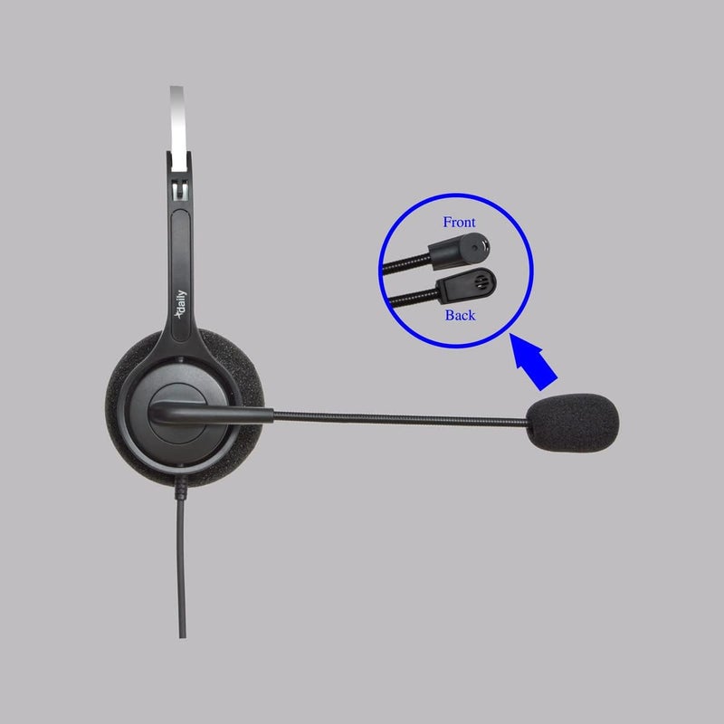 daily headset DailyHeadset 2.5 mm Jack Phone Headset On Ear Headphones Hands Free for Cordless Landline Telephones (Pack of 2) - Image 3